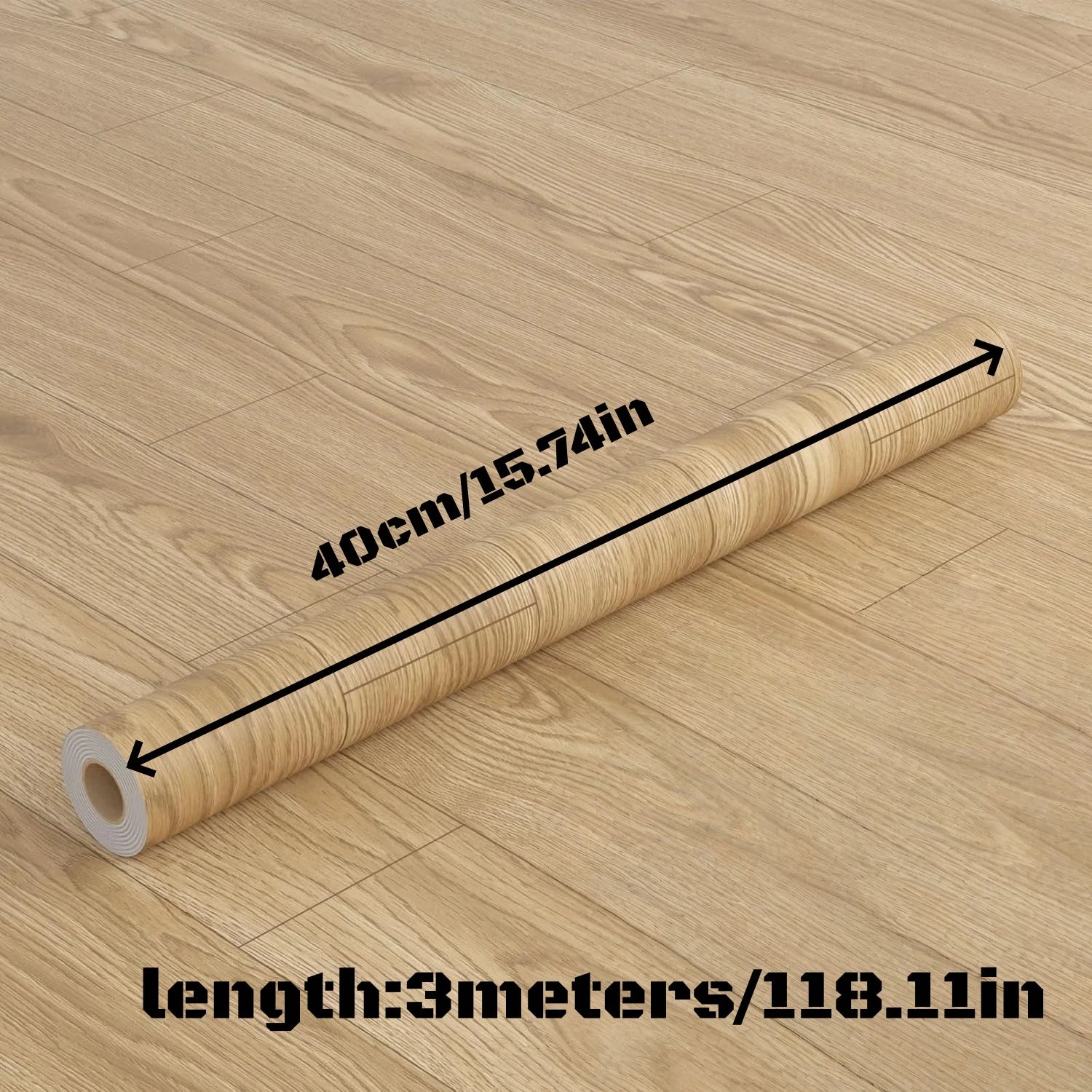 Peel and Stick Wood Grain Floor Sticker Self Adhesive Scratch Resistant Flooring
