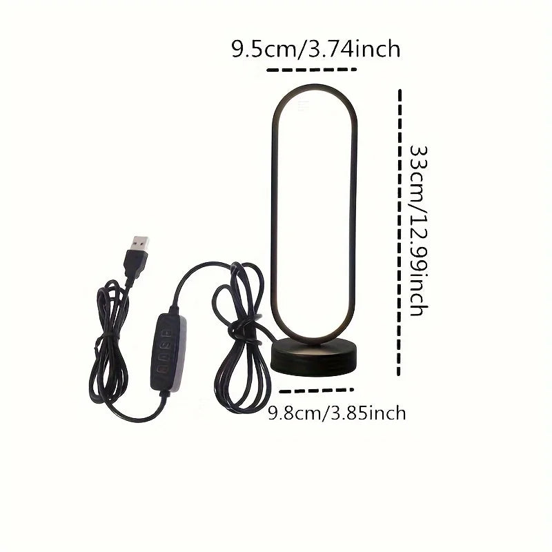 LED Ring Table Lamp 3 Color Dimmable Bedside Night Light for Bedroom Living Room