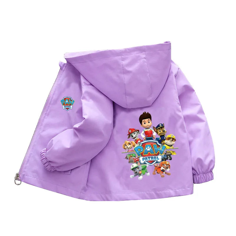 Kids Cartoon Rescue Pup Hooded Jacket Spring Autumn Sports Coat 1 to 10 Years