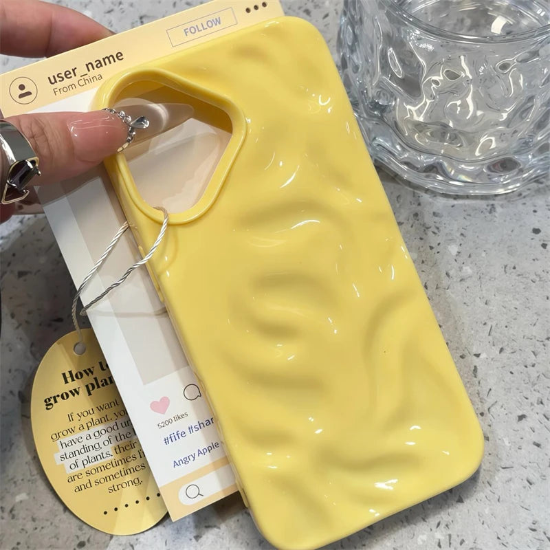 3D Wrinkle Wave Pattern Silicone iPhone Case