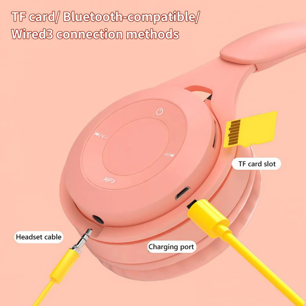 Macaron Wireless Bluetooth Headphones with Mic for Gaming
