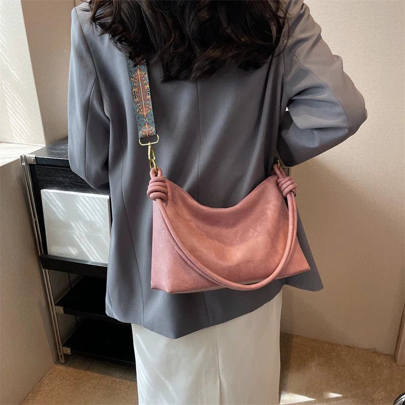 Women Soft Leather Shoulder Bag Geometric Crossbody High End Fashion Handbag