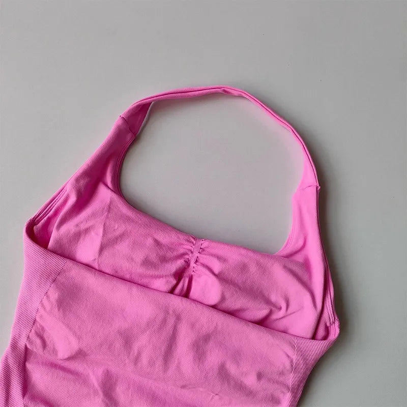 Women Halter Sports Bra Shockproof Yoga Running Fitness Vest