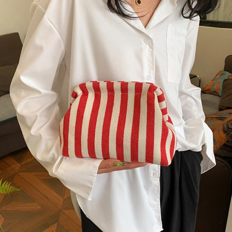 Women Woven Crochet Shoulder Bag Beach Clutch Ruched Hobo Purse