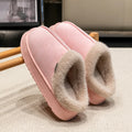 Fluffy Winter Slippers Warm Plush Indoor Shoes Non Slip Thick Sole Cozy Home Slippers Women Men