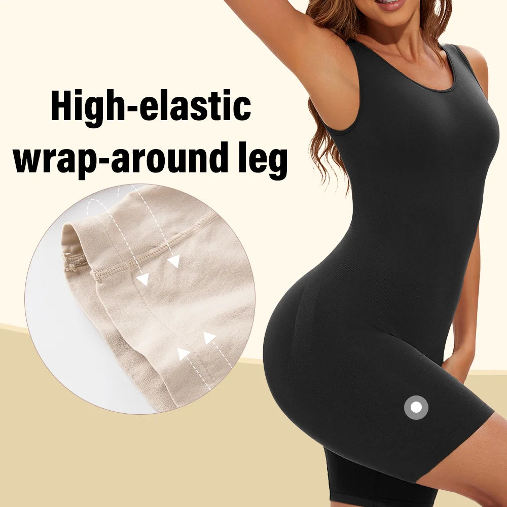Women’s Seamless Full Coverage Shapewear Bodysuit Thigh Slimming Body Shaper