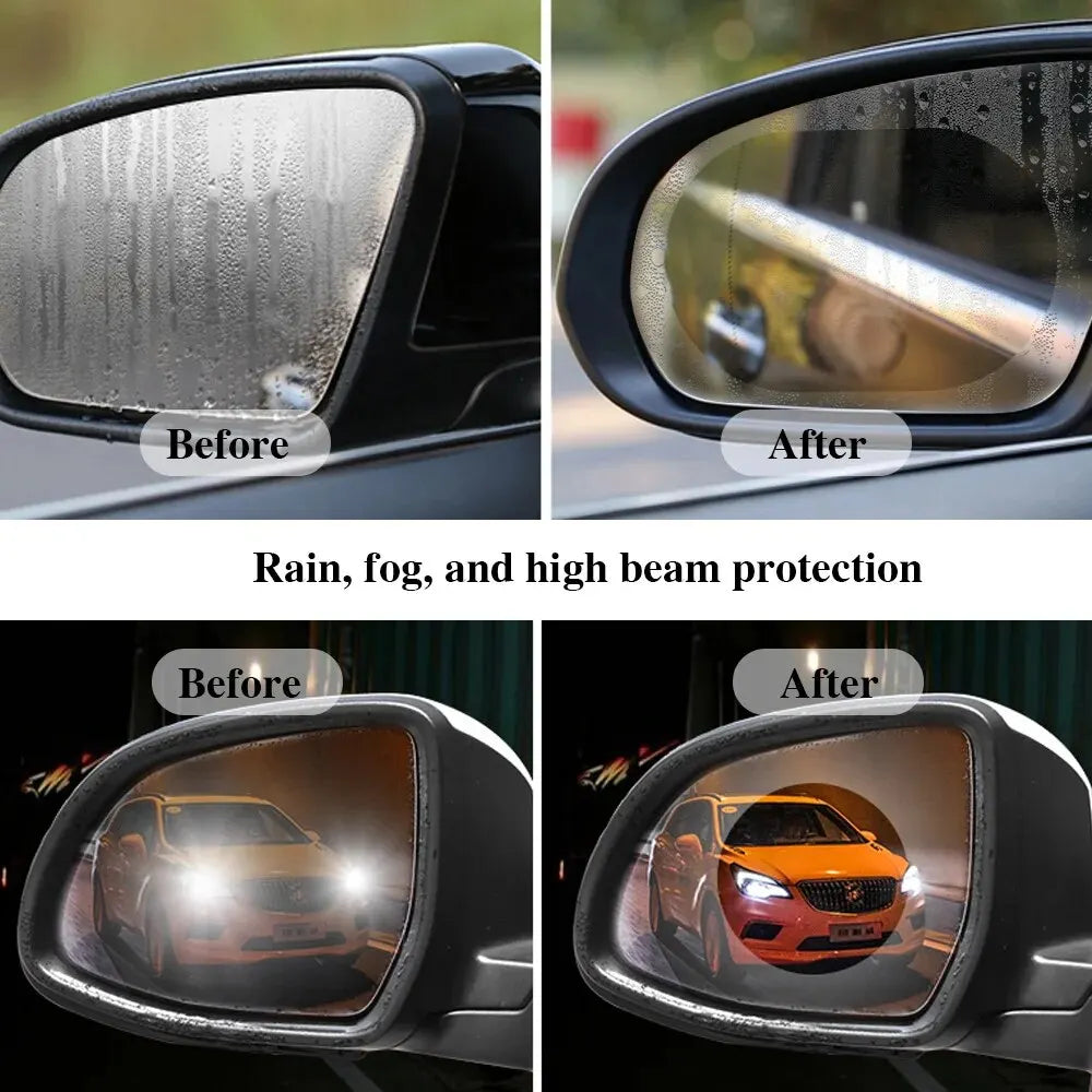 Universal Car Rearview Mirror Anti Fog Anti Glare Rainproof Film Cover Set