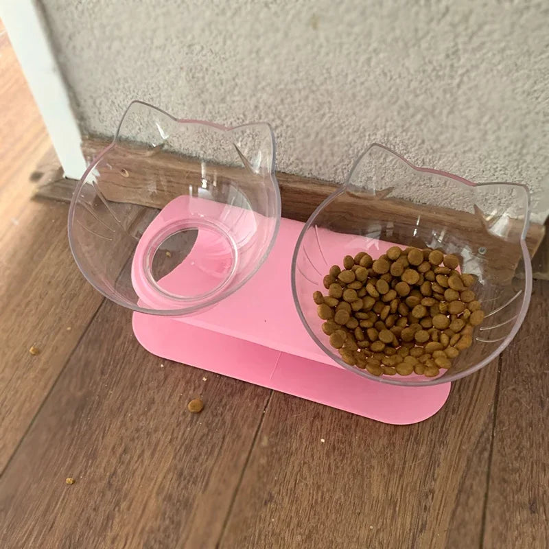 Non Slip Double Pet Bowl with Stand for Cats and Dogs
