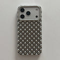 Electroplated Orange 3D Pearl Silicone iPhone Case