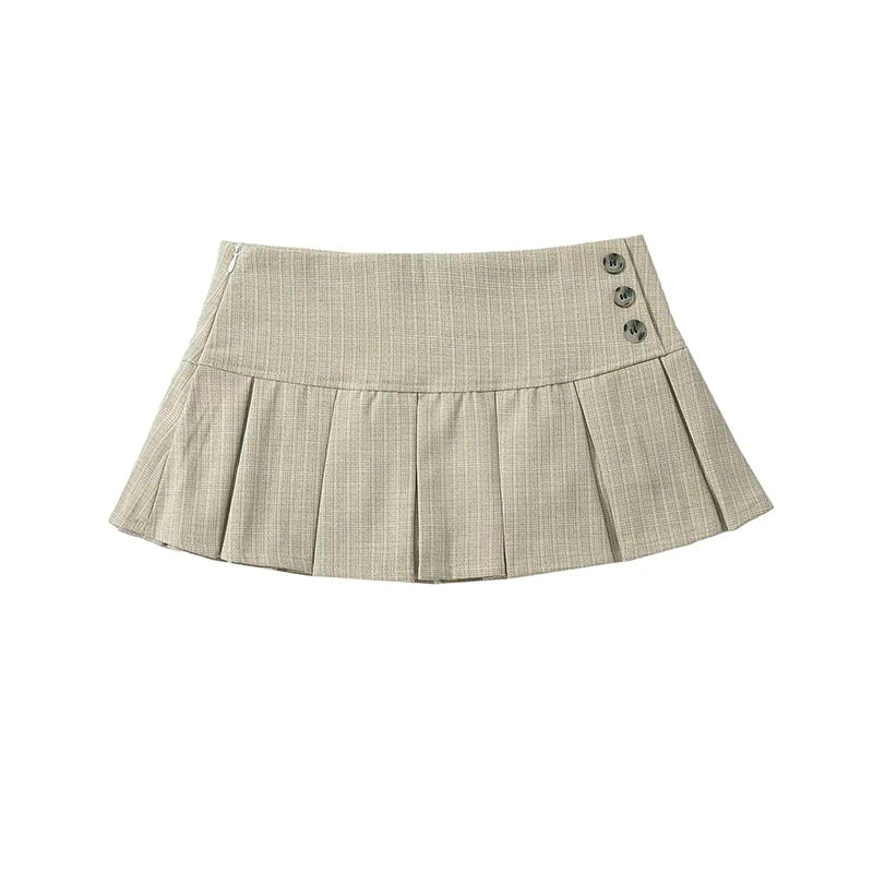 Women Y2K Low Waist Pleated Mini Skirt American Retro Summer Sexy Short Skirt