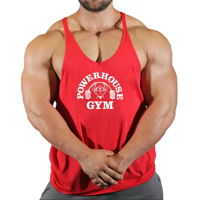 Men Gym Stringer Vest Sleeveless Bodybuilding Fitness Tank Top Workout Singlet