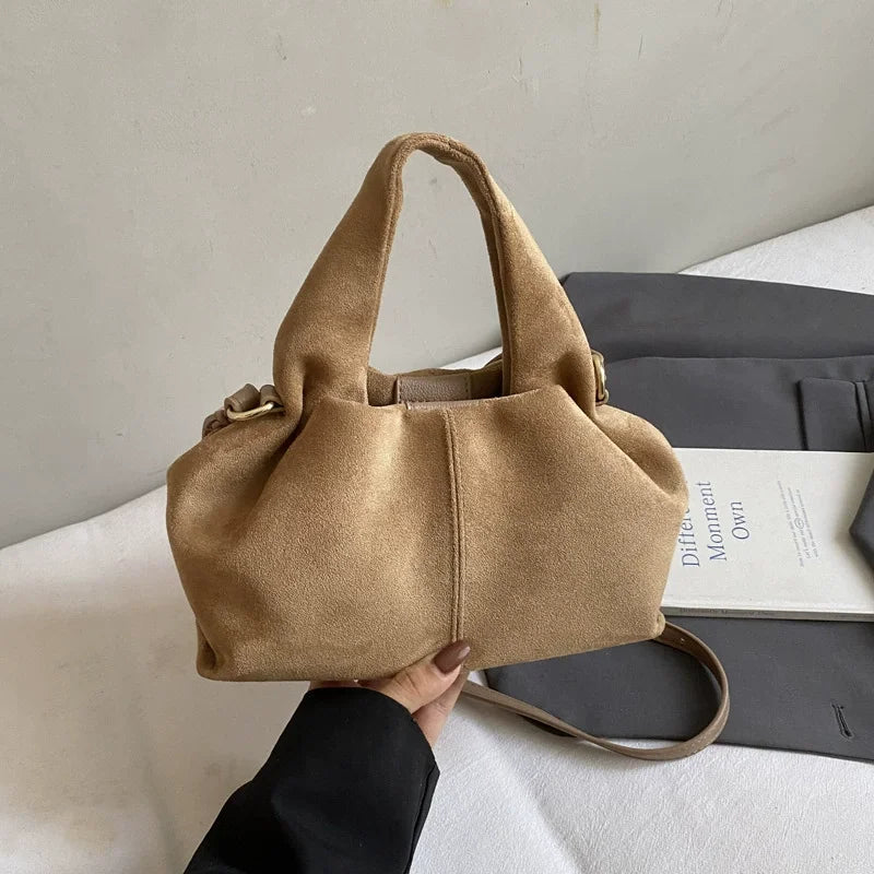 Women Cloud Dumpling Shoulder Bag French Style Retro Crossbody Handbag