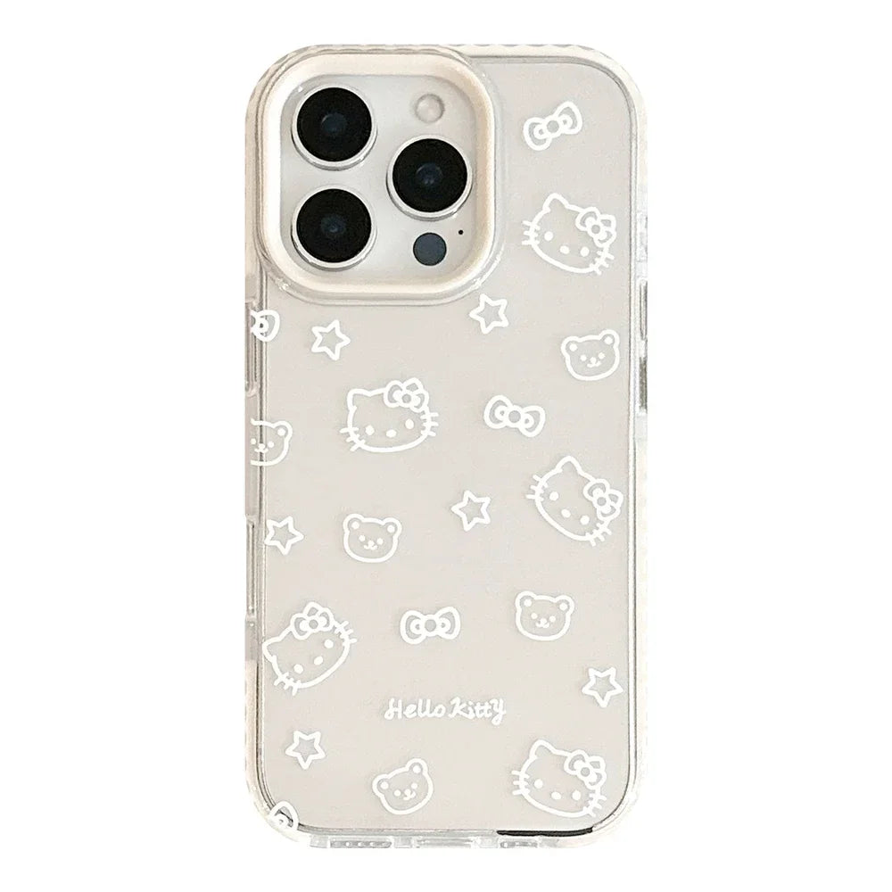 Transparent Bow Hello Kitty Shockproof iPhone Case