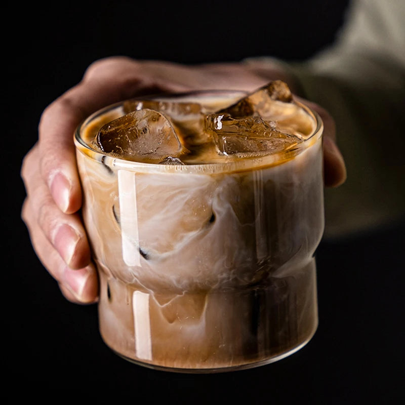 Creative Glass Coffee Cup Heat Resistant Transparent Mug for Smoothie Beer Water