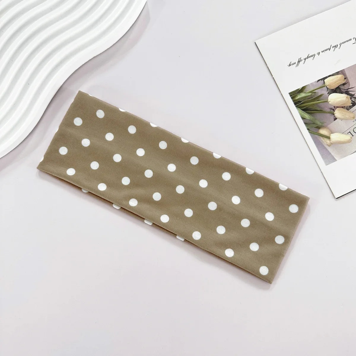 Polka Dot Yoga Headband Sweat Absorbent Sports Hairband