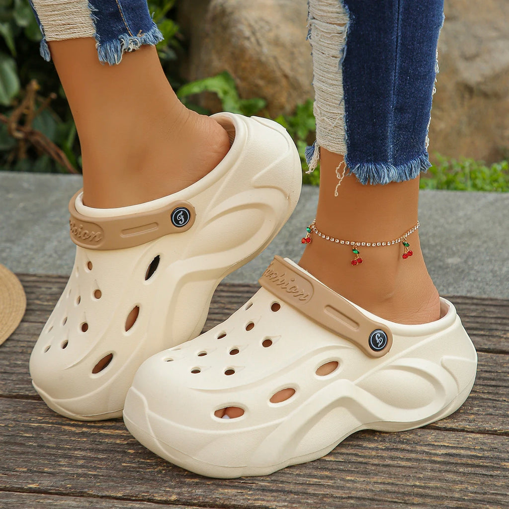 Women Chunky Platform Sandals Thick Sole EVA Clogs Non Slip Beach Garden Shoes