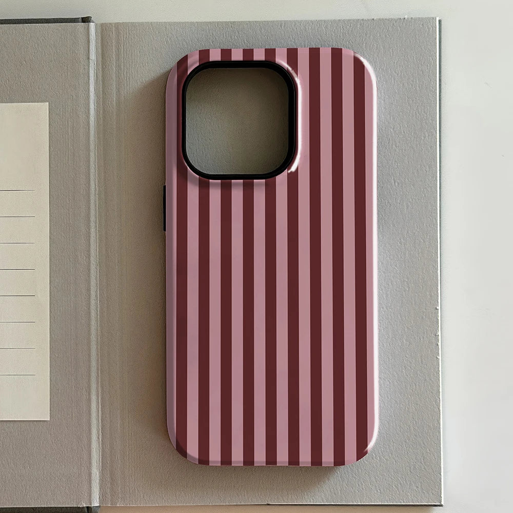 Brown Red Polka Dots Double Layer iPhone Case