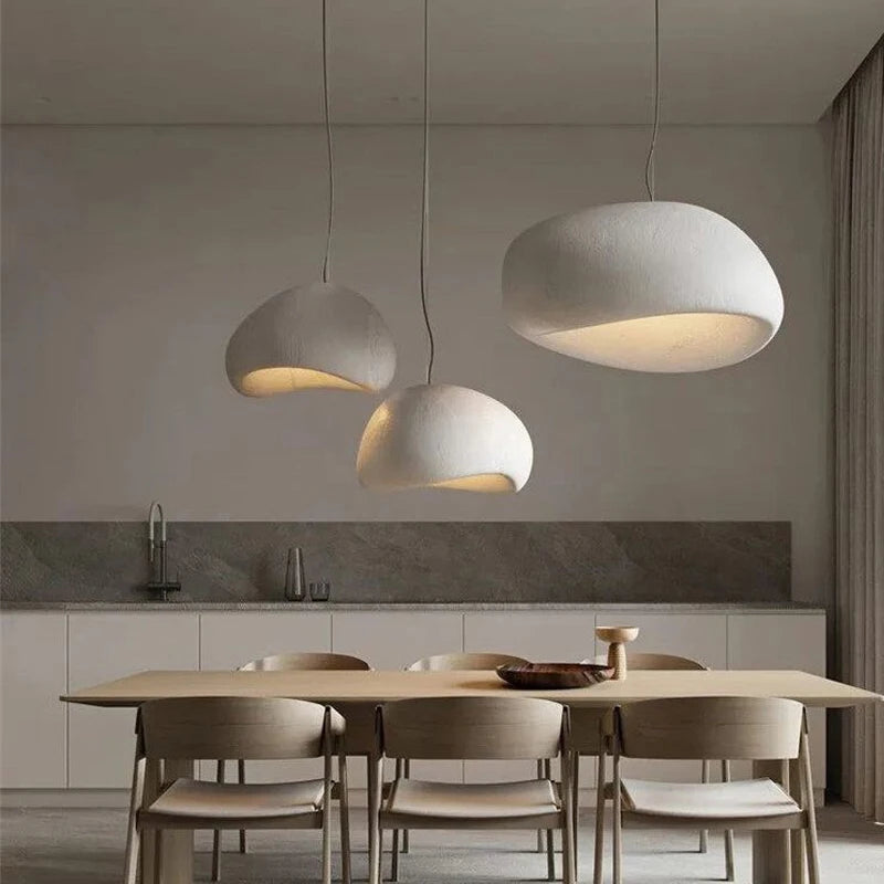Nordic Pendant Lamp Wabi Sabi LED Ceiling Light Chandelier Living Room Dining