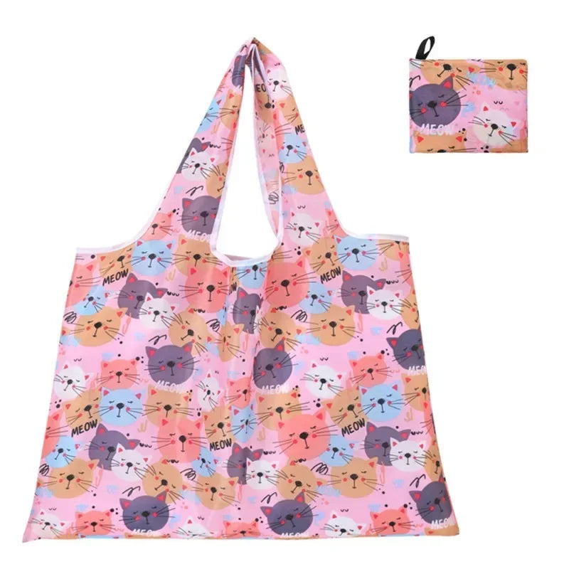 Reusable Grocery Bags Large Foldable Washable Nylon Shopping Bags Heavy Duty Tote