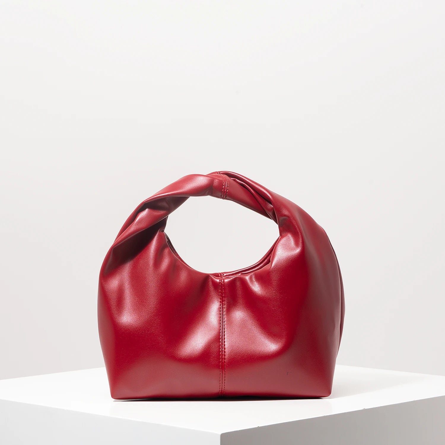 Women Twist Square Clutch Bag Simple Solid Color Shoulder Handbag