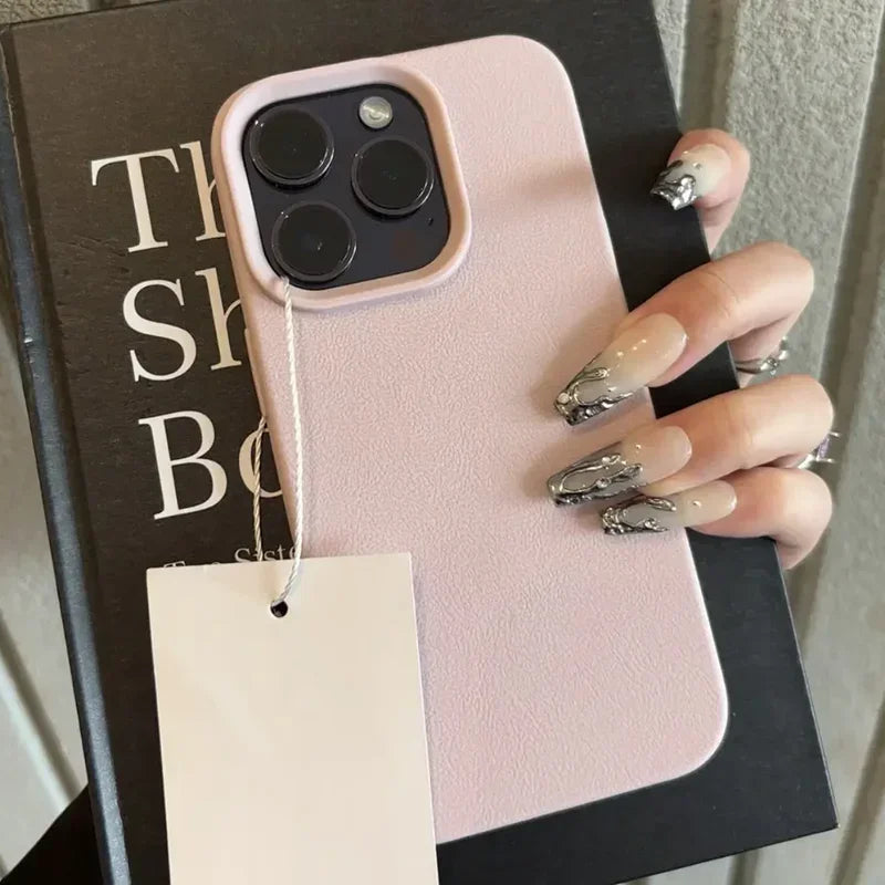 Matte Soft Leather Candy Shockproof Silicone iPhone Case
