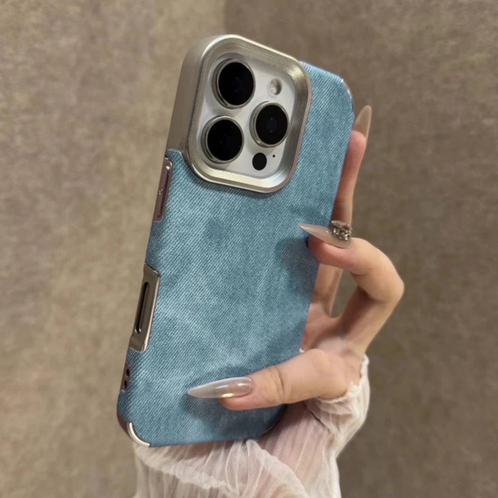 Retro Cowboy Denim Fabric iPhone Case