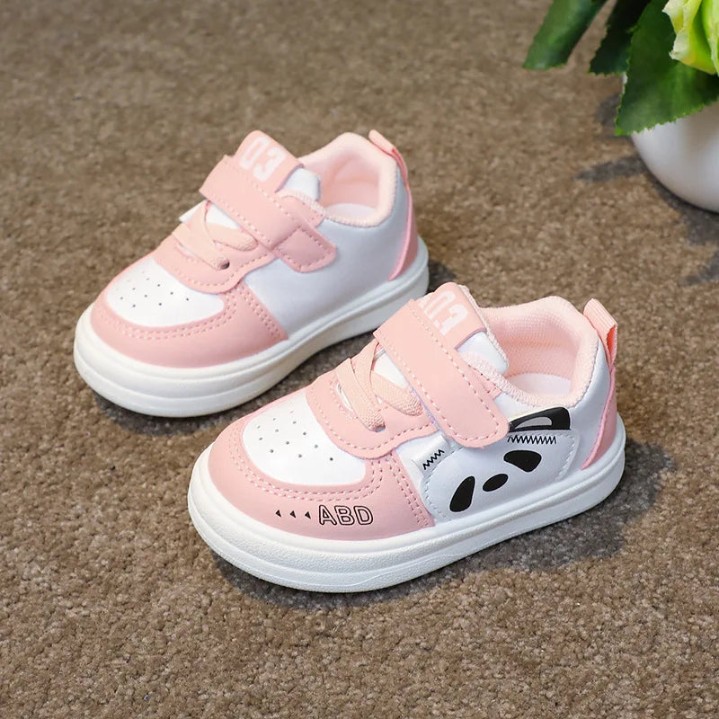 Kids PU Leather Sneakers Non Slip Casual Running Shoes for Boys Girls