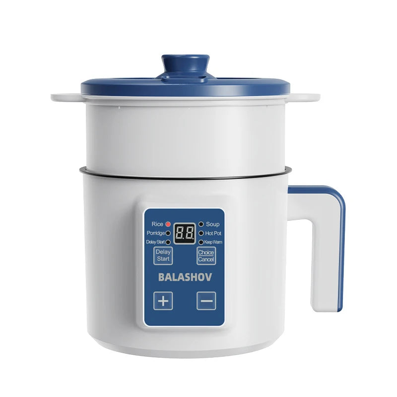 1.7L Electric Rice Cooker Non-Stick Multi Cooker Double Layer Steamer Home Use