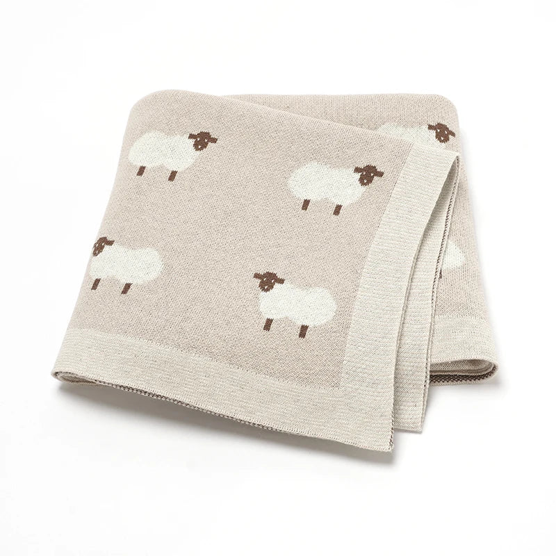 Knitted Baby Cotton Blanket Newborn Swaddle Wrap