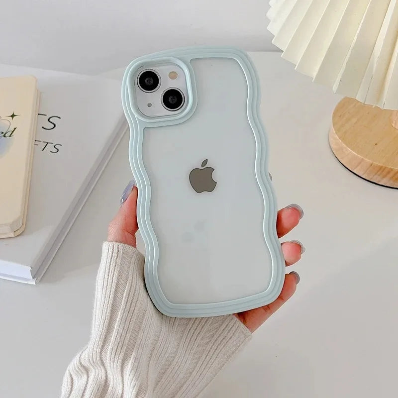 Candy Wavy Lines Transparent Bumper iPhone Case
