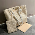 Women Straw Tote Bag Large Capacity Beach Handbag