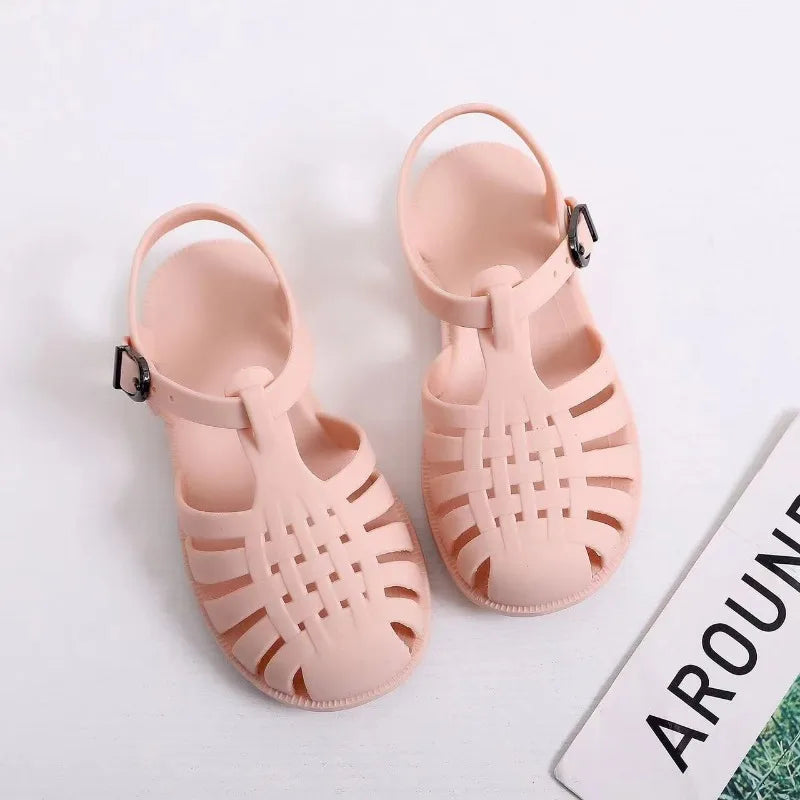 Kids Beach Sandals Soft Non Slip Jelly Gladiator Shoes for Boys & Girls