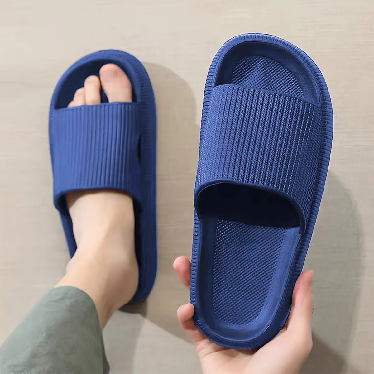 EVA Thick Sole Slippers Anti Slip Bathroom Slides Soft Comfortable Indoor Outdoor Home Sandals for Men Women