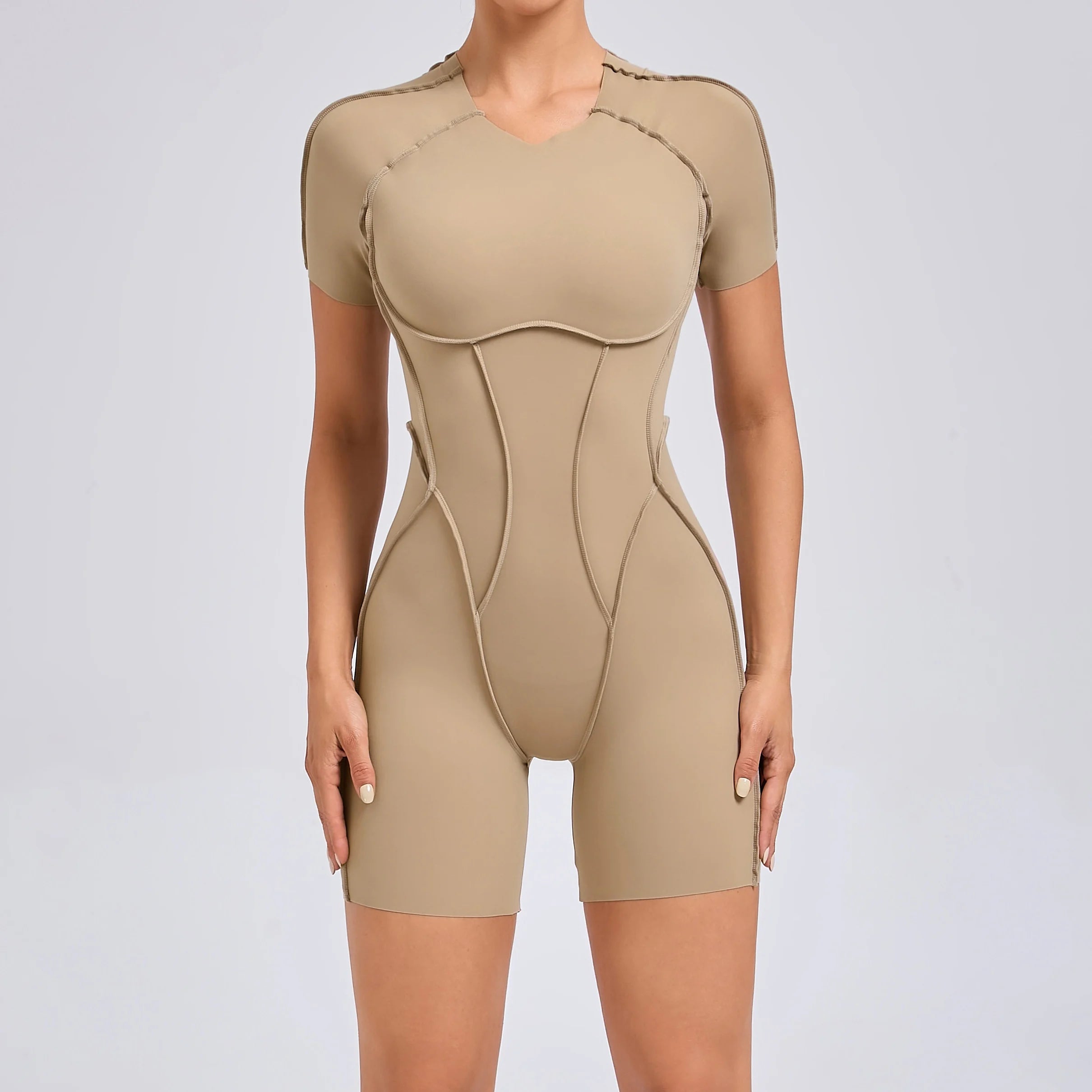 Women Backless Gym Jumpsuit Scrunch Yoga Sports Romper Fitness Outfit