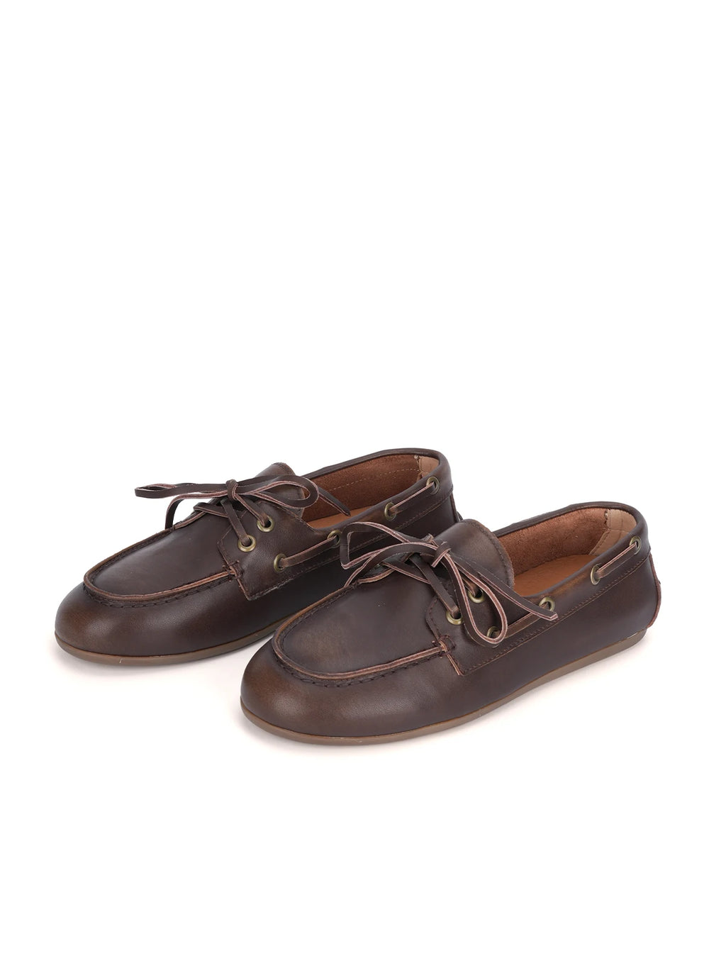 Women Leather Boat Shoes Flats