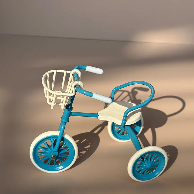Miniature Iron Tricycle Realistic Bicycle Accessory Home Decor Gift