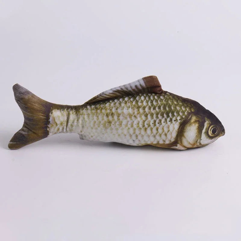 Interactive Fish Plush Cat Toy Chew Teaser Toy
