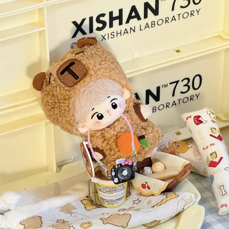 17cm Labubu Doll Clothes Capybara Jumpsuit 3pcs Dress Up Set