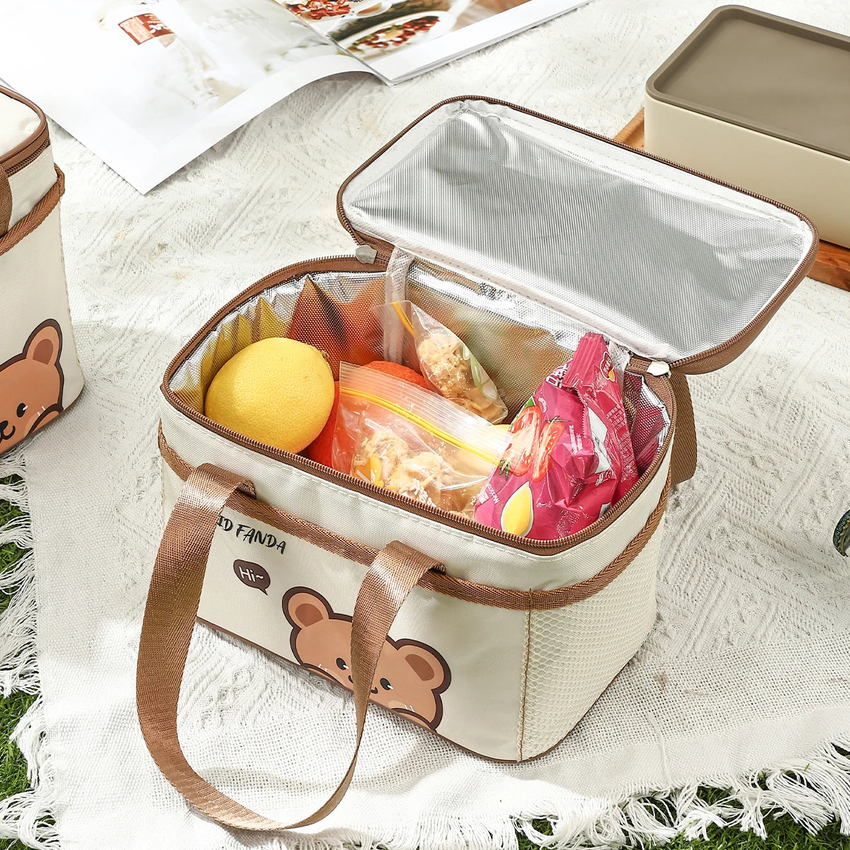 Thermal Lunch Box Bag Insulated Large Capacity Waterproof Picnic Cooler Bag