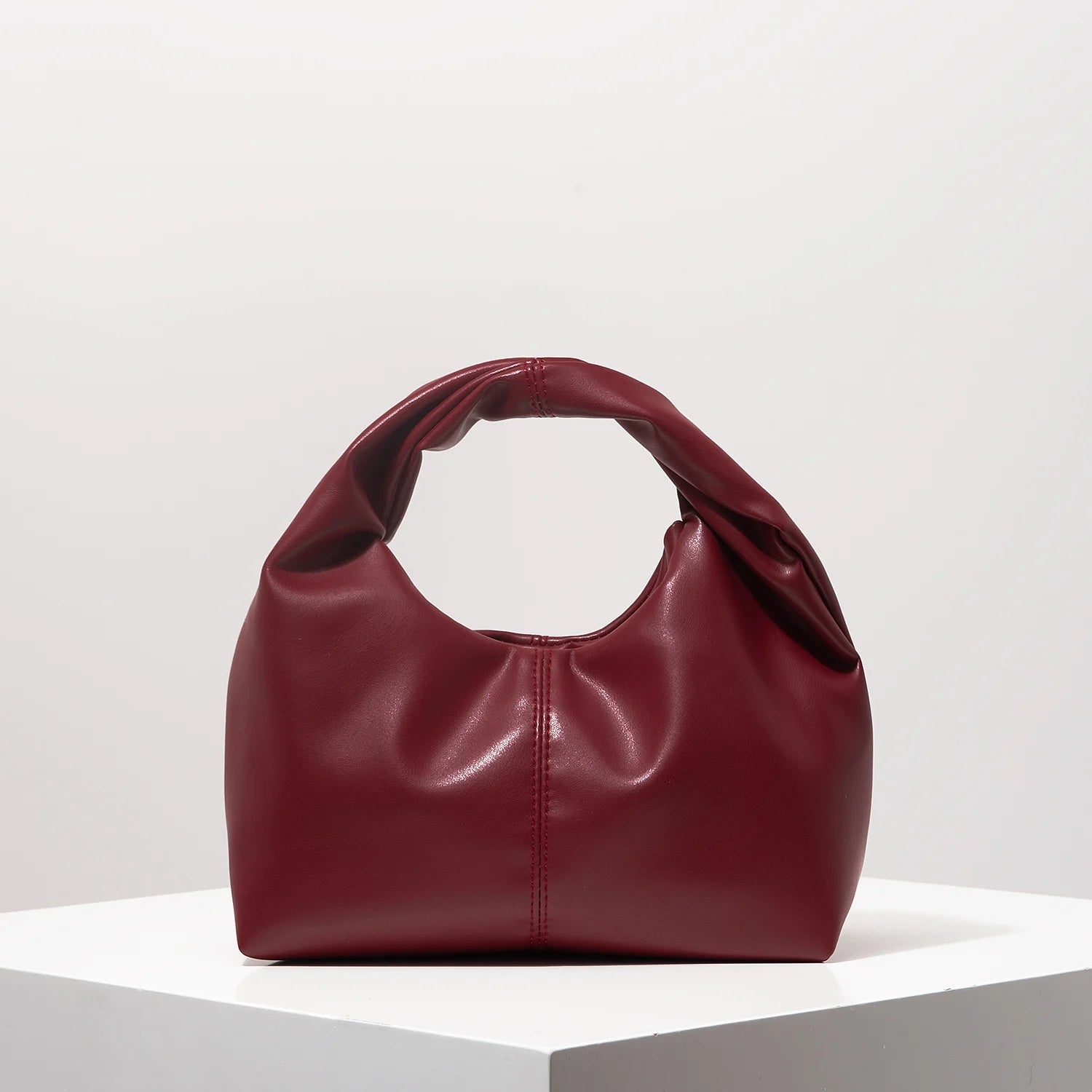 Women Twist Square Clutch Bag Simple Solid Color Shoulder Handbag