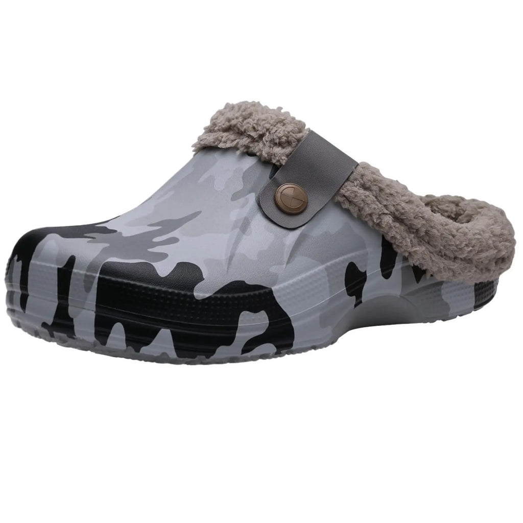Fleece Lined Clogs Waterproof Winter Slippers Unisex EVA Anti-Slip Cozy Indoor Outdoor Shoes