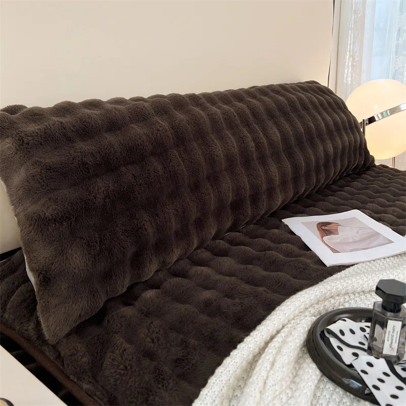 Solid Color Plush Long Pillowcase Soft Decorative Pillow Cover