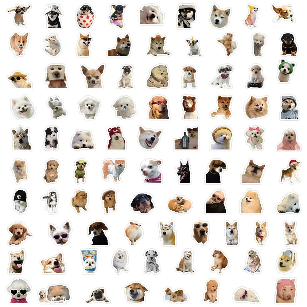 Cute Dog Stickers Pack – Waterproof Cartoon Puppy Decals for Laptop, Phone & Water Bottle