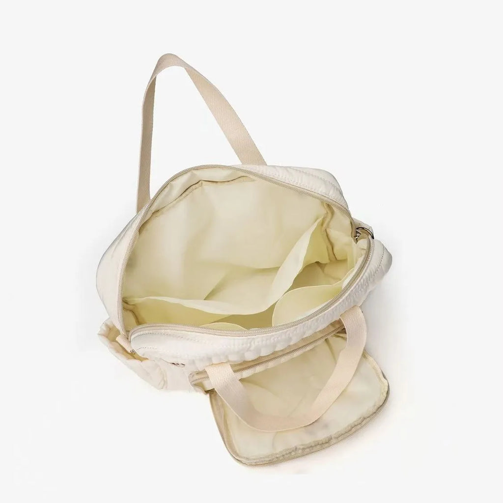 Nylon Crossbody Diaper Bag Bear Tulip Embroidery with Stroller Clip