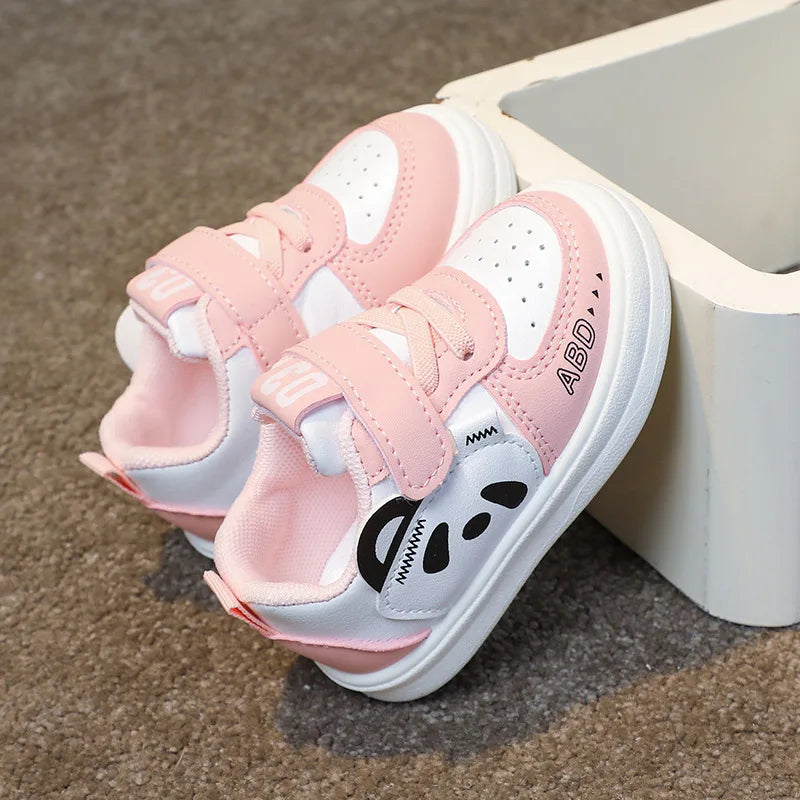 Kids PU Leather Sneakers Non Slip Casual Running Shoes for Boys Girls