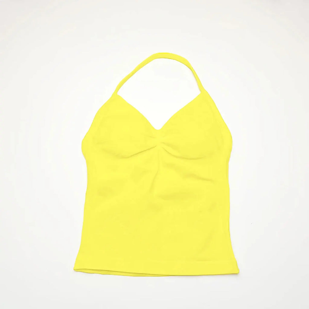 Longline Strappy Yoga Sports Vest Women Gym Workout Halter Bra Top