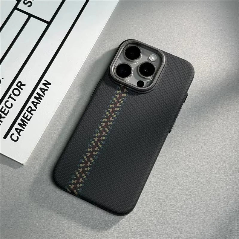 Geometric Carbon Fiber 3D Magnetic Hard iPhone Case