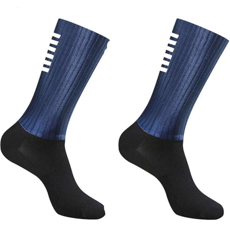 Silicone Aero Anti Slip Cycling Socks Men Breathable Bike Running Sports Socks