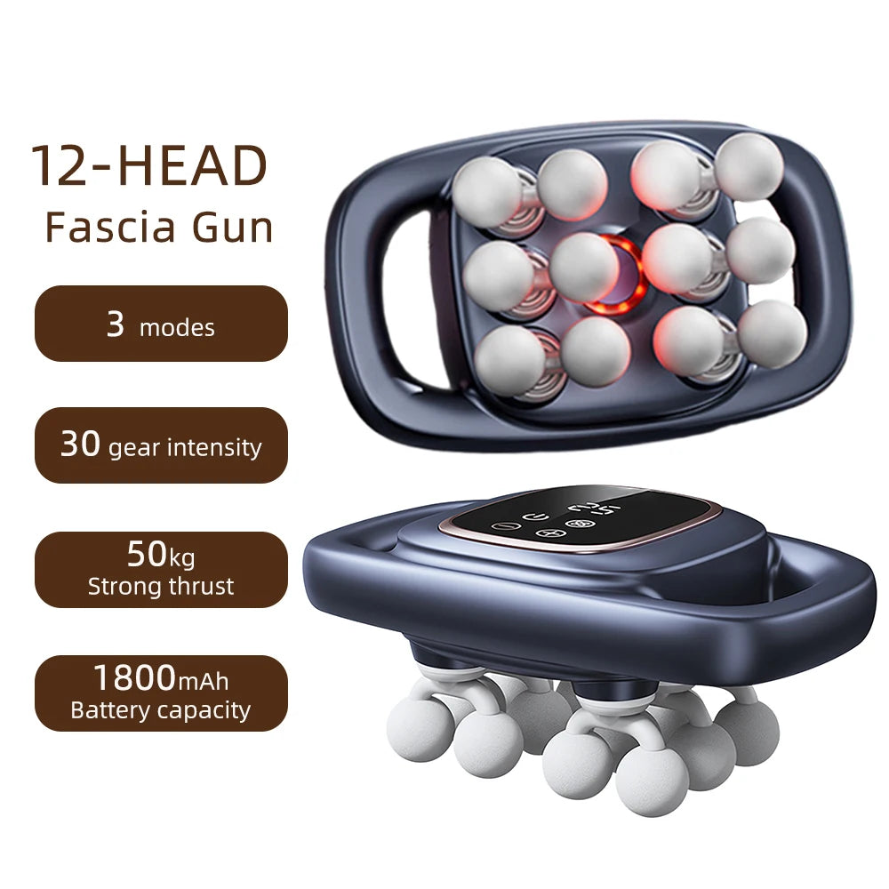 42 Heads Massage Gun Deep Tissue Muscle Massager High Frequency Body Fascia Gun for Back Neck Shoulder
