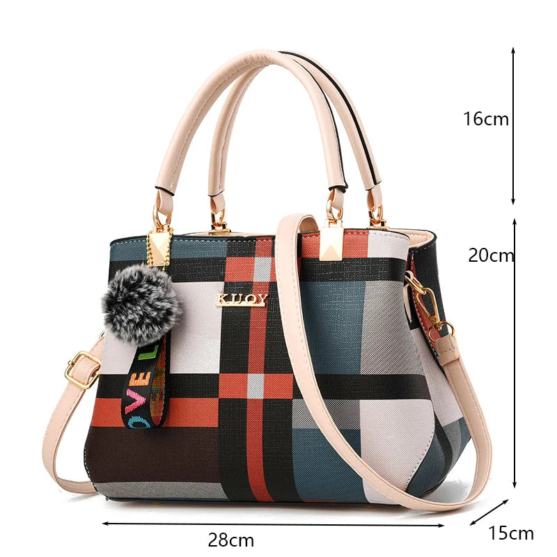 Women PU Leather Crossbody Tote Bag Large Capacity Handbag